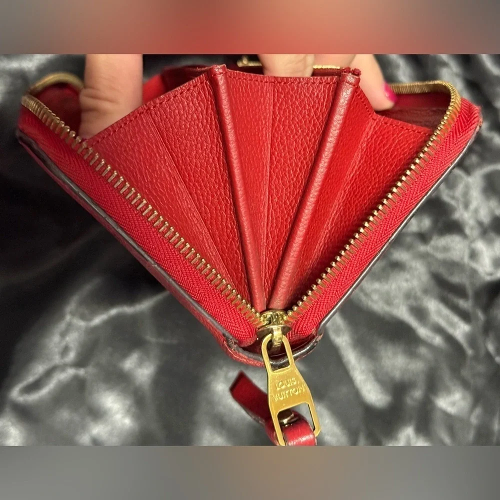 Louis Vuitton red Empreinte monogram zippy wallet